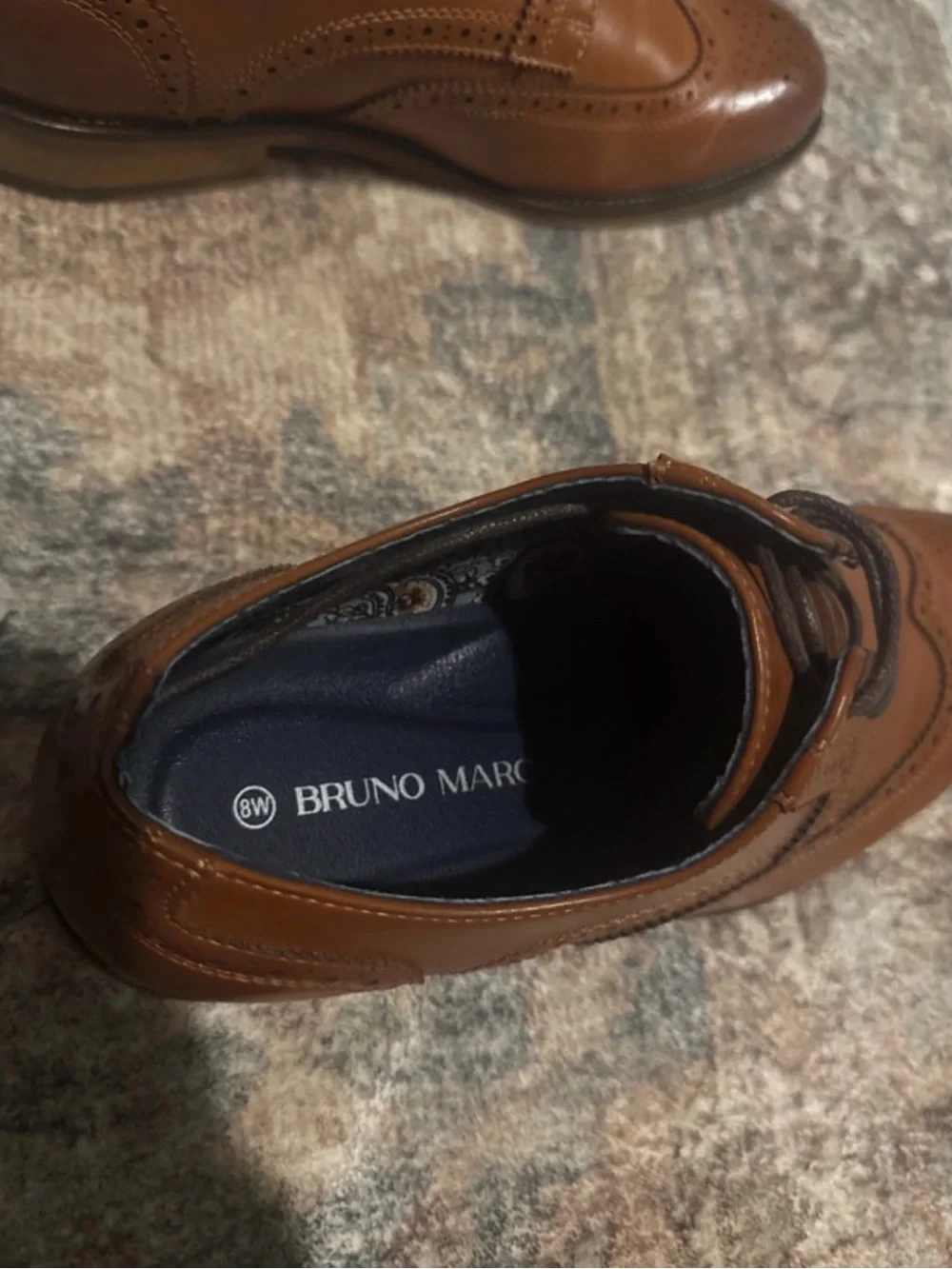 Men's Brown Leather Wingtip Derby Shoes